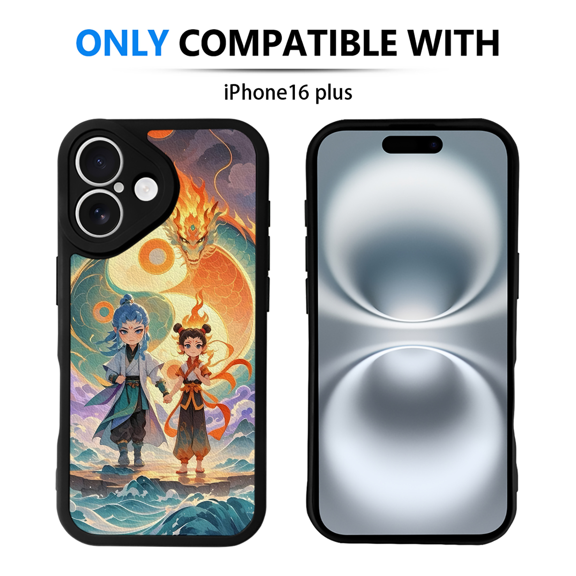 （画像用） Ne Zha 2 ナタ 魔童の大暴れ 【iPhone 16シリーズ対応】シリコンスマホケース（レザー調） 材質：シリコン